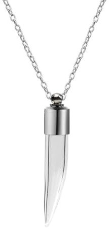 Fcnjsao Beautiful Glass Bottle Pendant Necklace Simple to Open and Carry Pendant Neckchain for Small Decoration and Fragrances
