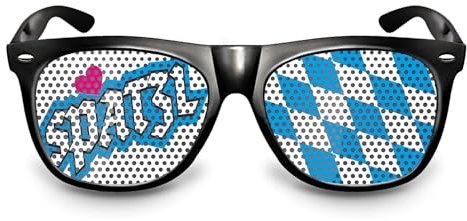 Partybrille mit Motiv SPATZL | lustige Fun Brille in 3 Motiven | Accessoire für dein Oktoberfest Outfit | beklebte Sonnenbrille im bayrischen Style für Mottoparty, Fasching, Volksfeste (SPATZL)