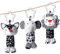 Aolso Kinderwagen Spielzeug, 3Pcs hängendes Rasselspielzeug, schwarz-weißes Spielzeug, Baby-Hängespielzeug, Neugeborenes Autositz-Spielzeug für Jungen und Mädchen (Elefant/Fuchs/Löwe)