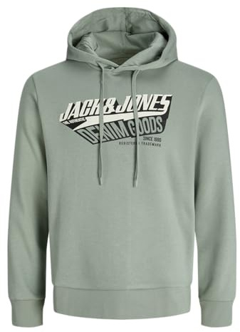 JACK & JONES Male Kapuzenpullover Plus Size Logo Kapuzenpullover | Baumwolle | Regular fit | Kapuze | bedruckt | wärmend | Ohne Verschluss | Basic-Style | ideal für Streetwear