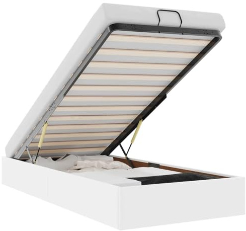 vidaXL Ottoman-Bett ohne Matratze Weiß 90x190 cm Kunstleder