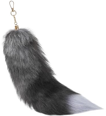 ASFWAGQ Fuchsschwanz Anhänger Fuchsschwanzfox Tail Fuchs Schwanz 40cm Tier Fell Schwanz Keychain Fox Tail Schlüsselanhänger Auto Schlüsselketten Anhänger Weich Flaumig Dicht Dekoration