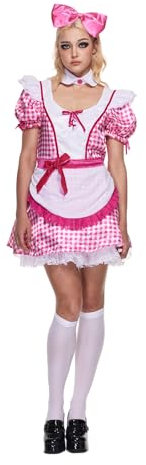 EraSpooky Damen Kostüm zum Aufziehen gruselige Puppe für Erwachsene Halloween Puppenkostüme Party Kostüm Size M