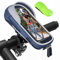 Yiscase Sacoche de Guidon Vélo avec Housse de Pluie - Support Téléphone Vélo Moto Etanche Réfléchissant Rotation 360 Sacoche Guidon Cyclisme pour Smartphone sous 7 Pouces