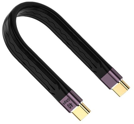 Cable USB C Corto - Transferencia De Datos De 100W/20V 40Gbps Y Carga Rápida PD | 3.1 Gen 2 USB C A USB C Cable FPC Diseño Y Video 4K | Dispositivos Tipo C De Cable De Datos De Datos Flexibles, P