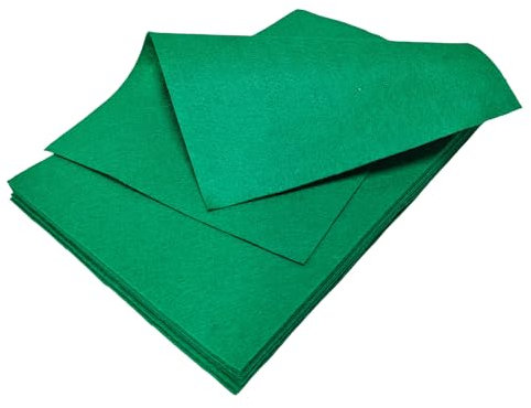 Jtnohx Grüne Filzblätter, Farbiger Filzstoff für Basteln, 12 Stück 1mm Dicker 20x30cm Weicher Stoff Quadratisch für Handarbeit DIY und Nähprojekte