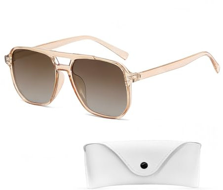 HAGOT Retro Square Sonnenbrille, Jahre Vintage Trendy Brille, Damen Herren 70er Klassisch, UV400-Schutz Sunglasses, für Fahrten, Reisen & Outdoor Aktivitäten