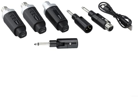 Jonikuper 2,4 G kabelloser Mikrofon-Konverter, XLR-Sender, Empfänger für Mikrofone, kabelloser Mikrofon-Konverter, 50 m Übertragungsreichweite (1 in 2)