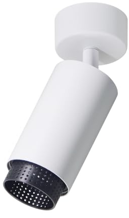 LUXULA 10 Stück LED Aufbauspot schwenkbar 1-flammig Weiß/Schwarz | GU10, Aluminium, IP20, Aufputz Deckenstrahler 230V, perforierter Innenring, modernes Design, Deckenspot