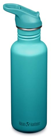 KLEAN KANTEEN Classic Trinkflasche 800 ml Edelstahl, Baltic, leichte Sportflasche mit Flip Sport Cap auslaufsicher, BPA frei, Wasserflasche für Sport Schule Outdoor