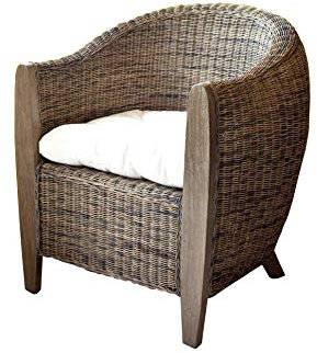 Bari Rattansessel Sessel Korbsessel inkl.Kissen Loungesessel