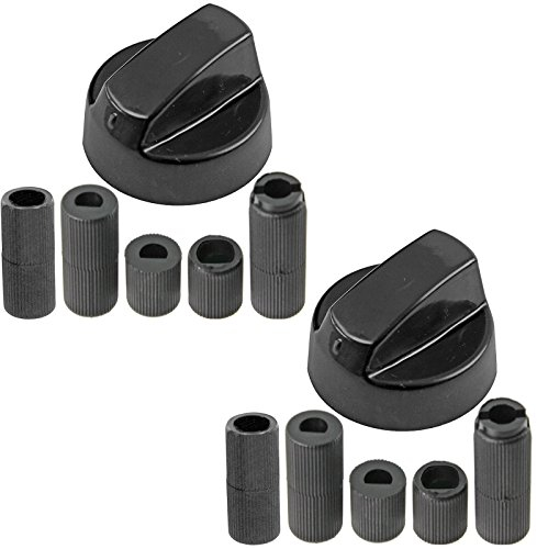 Spares2go Lot de 2 boutons de réglages universels pour foyer à gaz, presse à pantalon et accumulateur de chaleur, Noirs