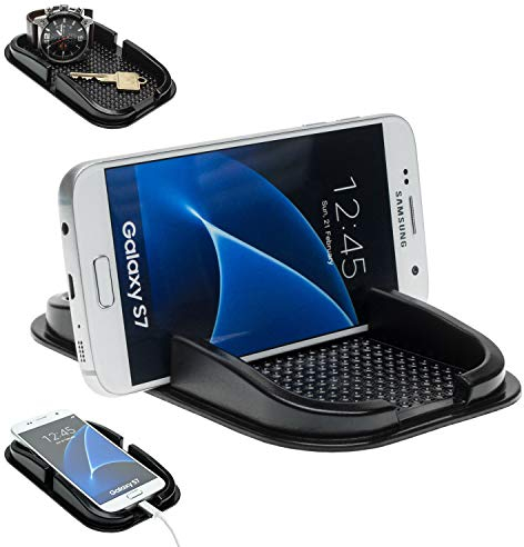 Mobilefox KFZ Anti-Rutsch Matte Handy Halterung passend für Samsung Galaxy A10 A20 A50 A70 A80 M20 J1 J3 J6 J7 A6 A8 A9 Alpha Schwarz