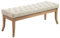 CLP Sitzbank Ramses Mit Polsterung Und Kunstlederbezug I Holzbank Mit 46 cm Sitzhöhe, Farbe:Creme, Größe:120 cm