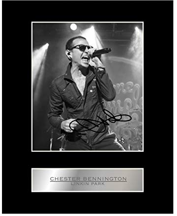 Chester Bennington Signiertes Foto mit Passepartout, Linkin Park #2, signiertes Geschenk, Bild Druck