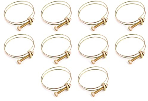 10pcs doppelte Draht-Schlauch-Klipps justierbare Schlauch-Klemmplatten-Klempner-Befestigungsmittel(57mm（52-57))