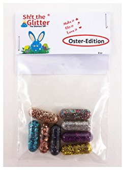 Shit The Glitter - The Glamour Gift - Oster-Edition (Baggy mit 8 Glitzerpillen) Als Geschenk für die Osterhasen, zum verstecken, als Geschenk und vieles mehr