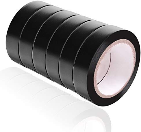 SACONELL Isolierband 6 Rollen, 17mm x 9m PVC Elektro-Isolierband Selbstklebendes für Isolieren, Reparieren,Schwarz