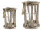 DARO DEKO Holz-Laterne mit Kerzenglas und Seil-Griff 2er Set - S und L