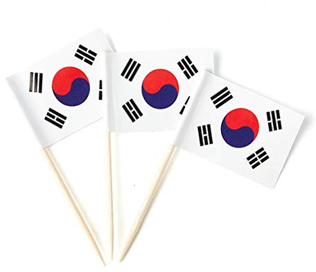 Südkorea-Flagge Koreanische kleine Zahnstocher Mini Stick Flaggen Dekorationen (100 Stück)