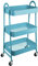 ONVAYA® Servierwagen Silvio | Beistellwagen | dunkelgrau | 30,5 x 45 x 77 cm | 3 Fächer | Multifunktionswagen | Transportwagen | Allzweckwagen | Küchentrolley | Nischenregal (blau)