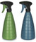 com-four® 2X Blumensprüher - Sprühflasche mit 28/400 Gewinde zur Bewässerung von Pflanzen - Wassersprühflasche zum Wasserzerstäuben (2 Stück - blau/Olive)