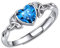 ChicSilver Damen Fingerring Silber 925 Silber Eheringe Keltischer Knot Ring Verstellbar 925 Silber Herz Ring mit Zirkonia Ring Saphir Prinzessin Edelstein Ring mit Geburtstein Schmuck für Weihnachten