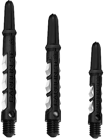 Harrows Dart Shafts Carbon ST Stiele mit Pyramidenringen, Medium, Weiß