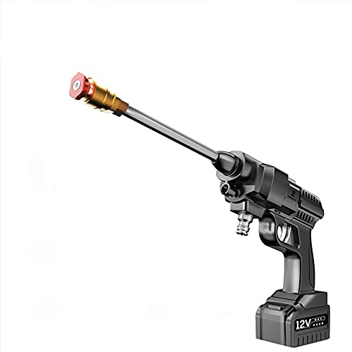 Lave-linge haute pression sans fil, nettoyant à domicile 12V 5.6Ah, pistolet à eau portable à haute pression 300W, tuyau de 5 m, barre d'extension, outil de nettoyage de jardin/extérieur