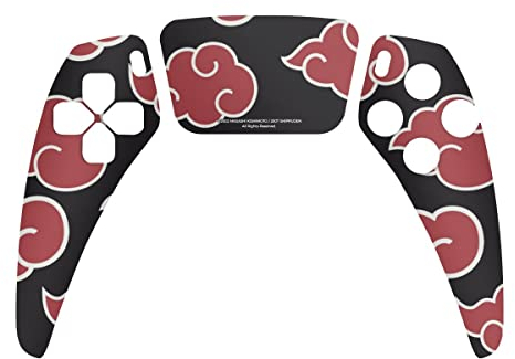 DeinDesign Skin kompatibel mit Sony Playstation 5 Controller PS5 Folie Sticker Naruto Shippuden Pattern Akatsuki