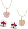lesulety Rosenquarz Halskette Opal Herz Halskette Kristall Schloss Halskette Ladies Mädchen Rose Quarz Barbie Halskette Schmuckzubehör Geschenk Geschenk (1)