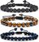 TINGN Natürliches Lavastein Angst Armband für Herren - Verstellbares Geschenk für Kollegen