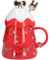 FülleMore 3D Weihnachtsbaum Trinkbecher Neuheit Weihnachtstasse Keramik Kaffeebecher mit Deckel und Ruhrstab 500ml große Kaffeetasse Geschenktasse für Frauen Mädchen Kollegin (Rot)