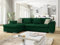 ChillMe Velvet Corner Sofa Bed 'Oxford' L-Shape Sofa and Universal Corner - with storage and FREE assembly (Bottle Green)