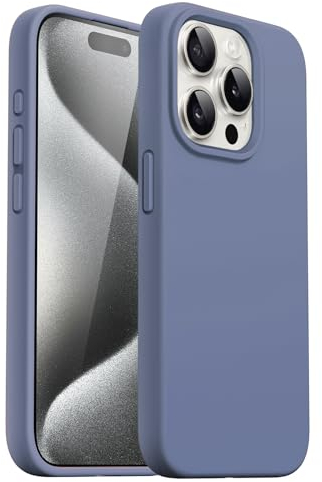 JETech Silicone Case for iPhone 15 Pro 6.1-Inch, Silky-Soft Touch Full-Body Protective Phone Case, Shockproof Cover (Winter Blue)