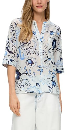 s.Oliver Baumwollbluse mit Fledermausärmeln und floralem All-Over-Print