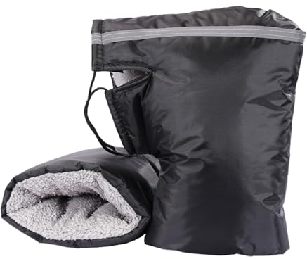 dewdat 1 Paar Motorrad Lenker Handschuhe Winter Wasserdicht Winddicht Muff Plüschfutter Handschuhe Lenkerhandschuhe Warme Muffs Handschuh Für Motorrad-Roller