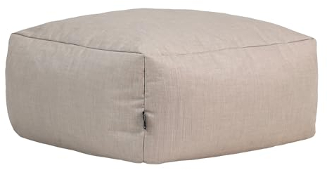 Icon Tetra Sitzsack Hocker, Modular Sofa für Erwachsene, Beige, Wasserabweisender Stoff, Ecksofa, Bequemer Bean Bag Sofa mit Füllung, Relaxsessel, Lounge, Garten, Terrasse, Wohnzimmer Möbel