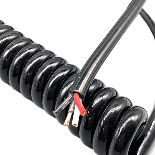 La primavera A spirale Cavo a spirale a molla a 4 nuclei da 1,5 mm2 con guaina a spirale elasticizzato 2 metri 10 metri Filo con anima in rame Filo di trazione quadrato da 2,5 mm Retrattile Bobina (S