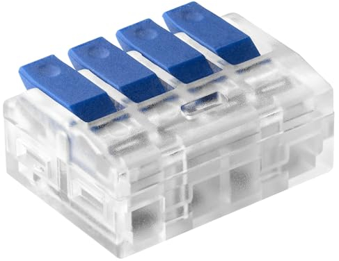 Miratic Morsetti Elettrici per Qualsiasi Cavo 0,75-4mm² Connettori Elettrici Rapidi IEC 450V/32A Collegamento Cavi Elettrici (4 fili/blister da 4)