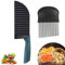 Lot de 2 Coupe-Vagues en Acier Inoxydable - Couteau Ondulé et Cutter à Frites pour Légumes, Salade