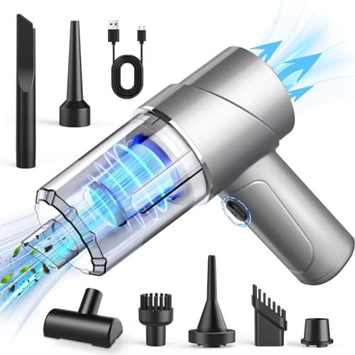 Handheld Vacuum Cordless 13000Pa with 8 Accessories Rechargeable Portable Lightweight Mini Vacuum Cleaner, USB Car Vacuum Cleaner High Power Suction, Cleaning for Pet Hair, Car, Home, Office, Kitchen