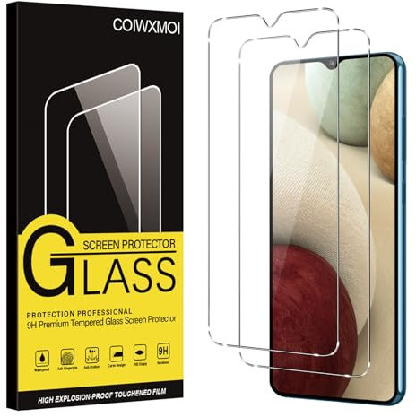 Coiwxmoi Verre Trempé pour Samsung Galaxy A12/M12/A12 Nacho 2 Pièces,Film de Vitre Protection écran Dureté 9H Anti Rayures Sans Bulless Ultra Transparent HD Haute Sensibilité Protecteur D'écran