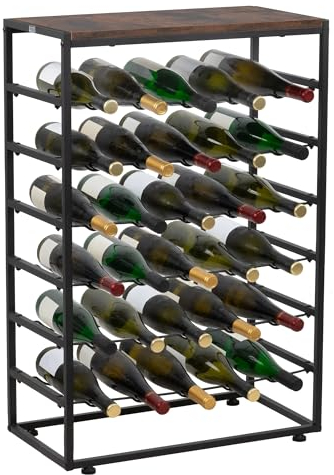 Zelsius Botellero de Acero para 30 Botellas de Vino con 6 Niveles y Estante | Estanteria para Vinos | Vinoteca | Portabotellas de Vino | Armario para Vinos Vertical, Botellero Doméstico