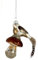 Glaskugel Vogel auf Pilz Motivkugel 9,5 cm Kugeln Anhänger Glas Christbaumschmuck Christbaumkugeln