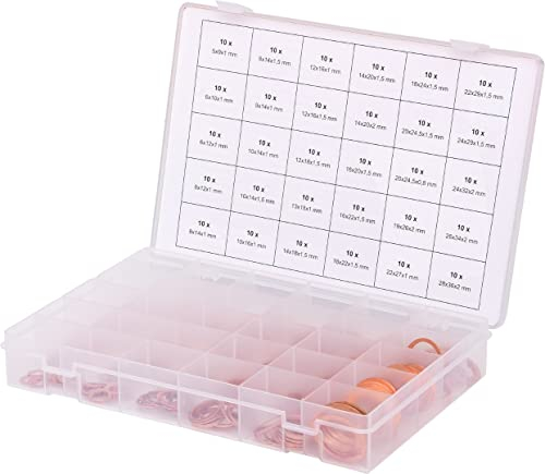 KS Tools 970.0140 Assortimento anelli di tenuta in rame, 5-28, 300 pz