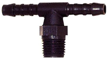 RIEGLER 110964-32.231 T-Einschraubstutzen, R 1/8 a., für Schlauch LW 4 mm, SW 10, PA 6, 1Stk