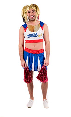 Fun Shack Kostüm Cheerleader für Herren, Cheerleader Kostüm Männer Erwachsene, Perfekt für Karneval und Halloween M