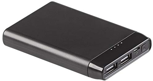 revolt Powerbank Mini: Powerbank im Kreditkarten-Format, 5.000 mAh, 2 USB-Ports, 2,4 A, 12 W (Powerbank klein, Powerbank im Kreditkartenformat, Handy Scheckkartenformat)