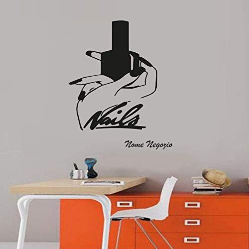 Aesthetic Nail Polish Sticker Wall Sticker with Personalised Name Gift Idea - White, Standard - Size as per Title